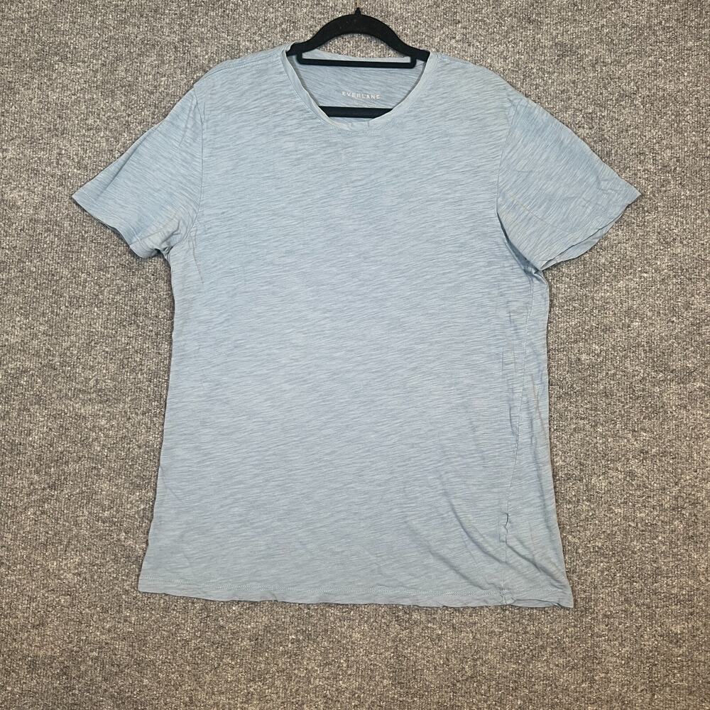 Everlane Shirt Mens Large Blue Short Sleeve Tshirt Crewneck Casual‎ Stretch - Picture 2 of 9
